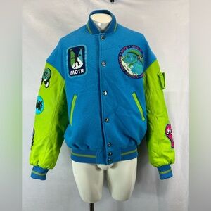 MEMBERS OF THE RAGE
Wool & Leather Patch Varsity Jacket